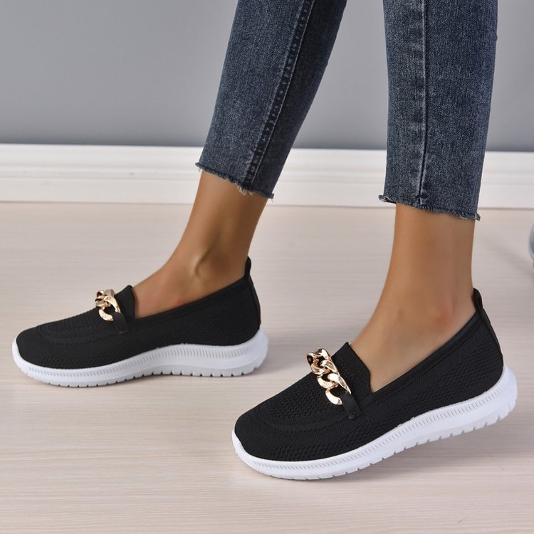 Ballerines de Sport Chain Luxe – Élégance Mesh & Confort