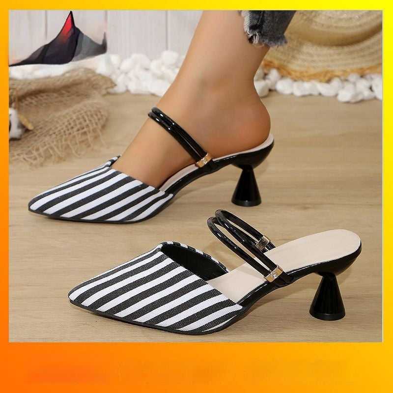 Mules à Talon Bobine et Bride Arrière - Élégance Pointue Chic