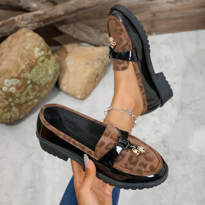 Mocassins Rétro Léopard Korean Style – Chic Vintage & Hauteur