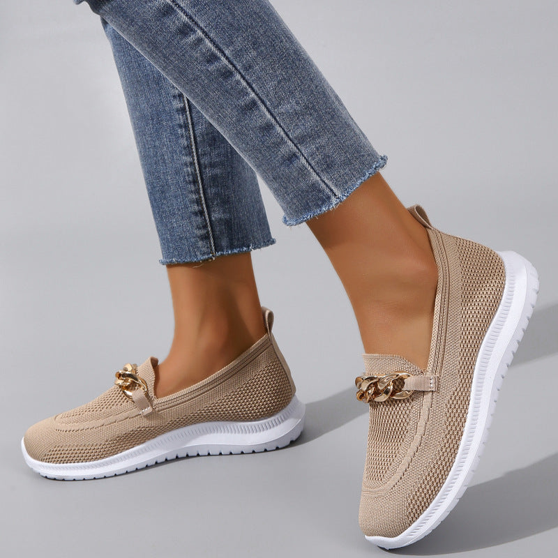 Ballerines de Sport Chain Luxe – Élégance Mesh & Confort