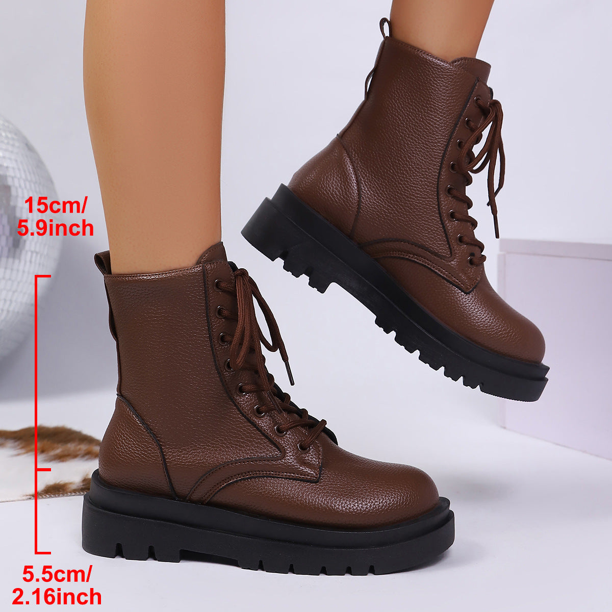Bottines à Lacets Style Ranger – Confort Urbain & Semelle