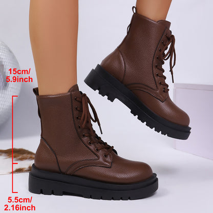 Bottines à Lacets Style Ranger – Confort Urbain & Semelle