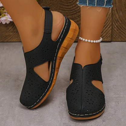 Sandales Compensées Ajourées Semelle Liège – Nu-pieds Confort