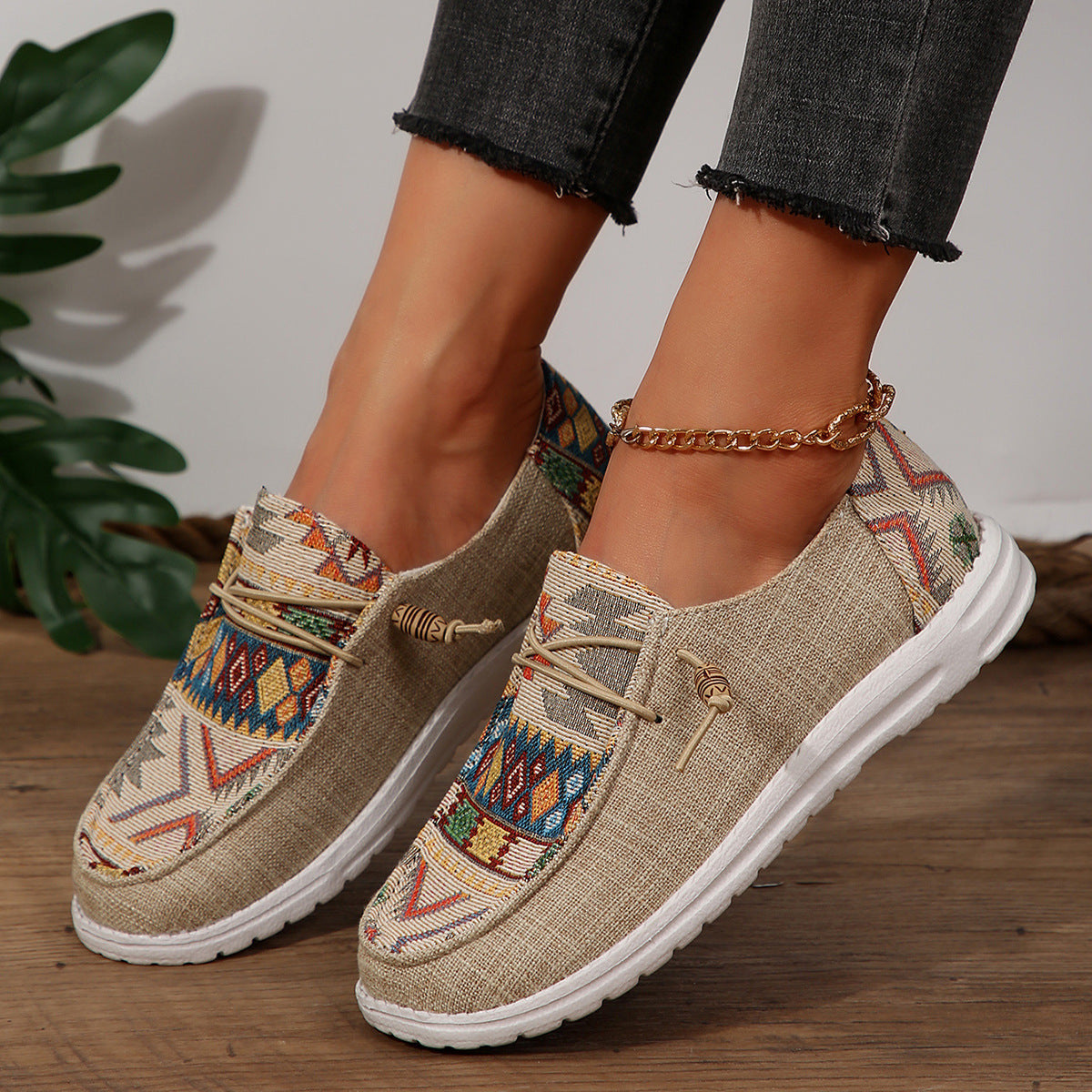 Chaussures femme casual en toile