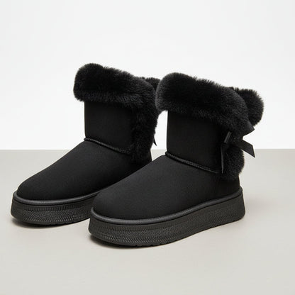 Bottes femme mi-mollet fourrées à doublure thermique