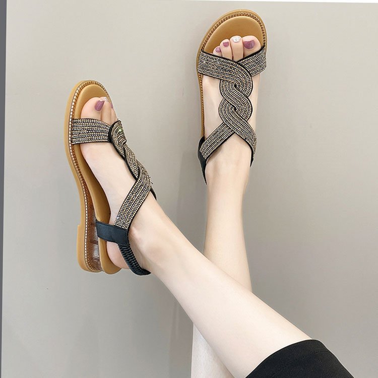 Sandales Plates Tressées Style Gladiateur – Nu-pieds Bohème