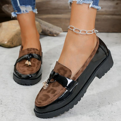 Mocassins Rétro Léopard Korean Style – Chic Vintage & Hauteur