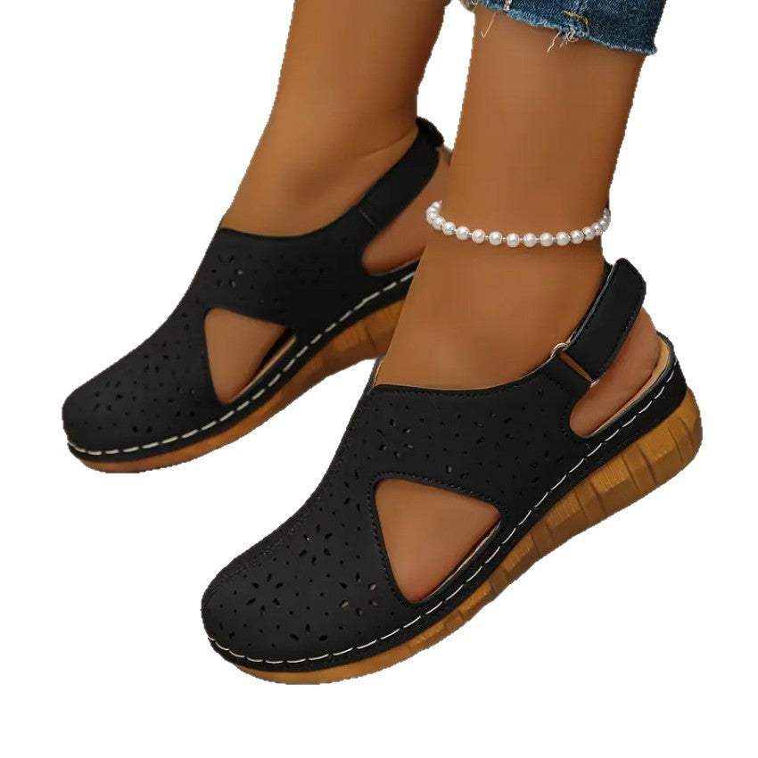 Sandales Compensées Ajourées Semelle Liège – Nu-pieds Confort