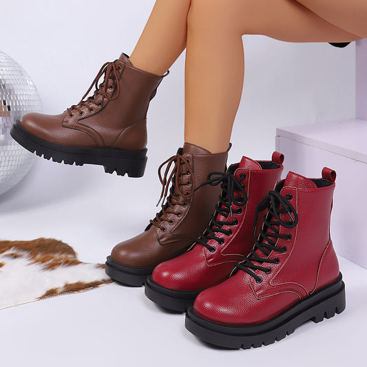 Bottines à Lacets Style Ranger – Confort Urbain & Semelle