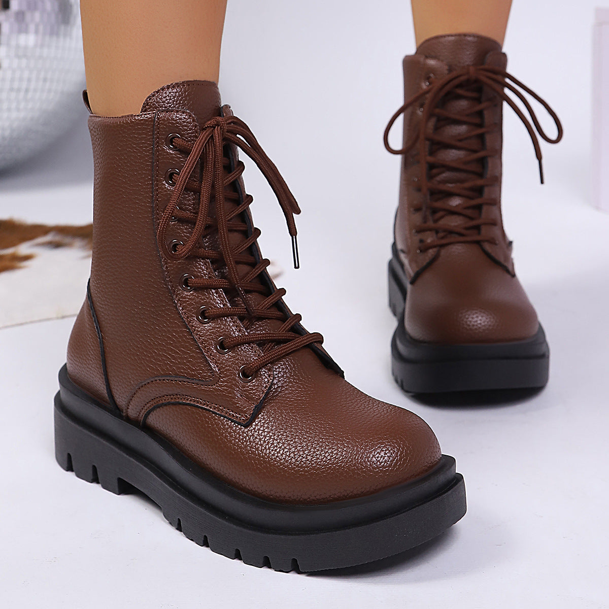 Bottines à Lacets Style Ranger – Confort Urbain & Semelle