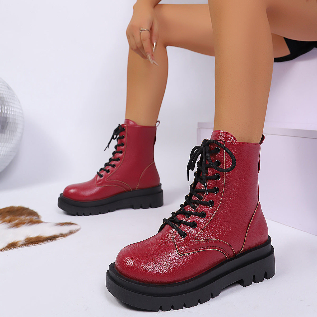Bottines à Lacets Style Ranger – Confort Urbain & Semelle